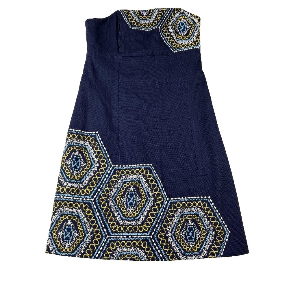 Lilly Pulitzer Bowen Strapless Blue Embroidered Dress. Size 2